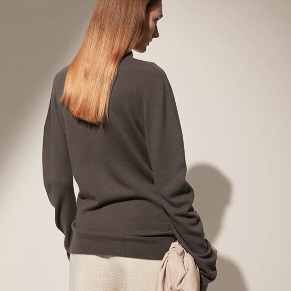 CHICJOC Women Elegant Grey Cashmere Sweater size 38 - Picture 5 of 12